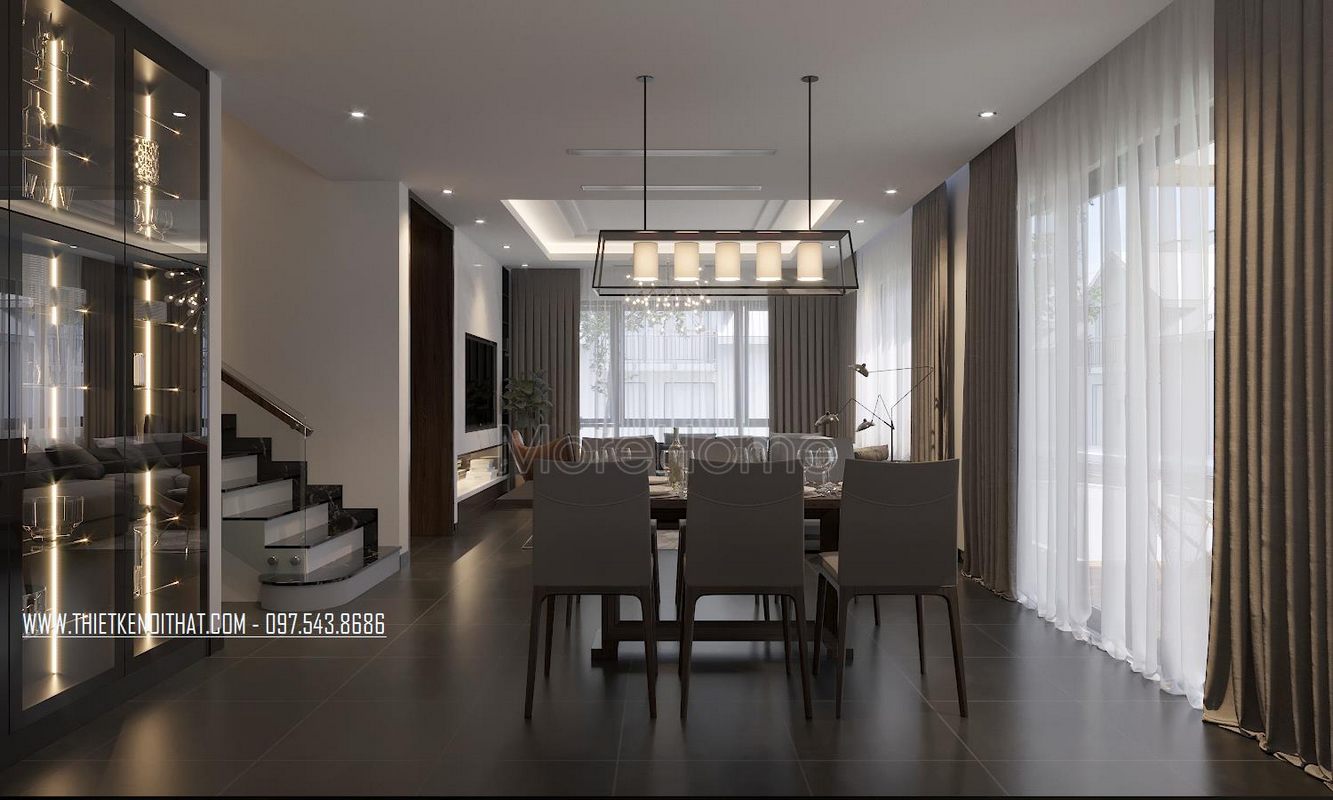 Thiết kế nội thất phòng khách biệt thự Ecopark 